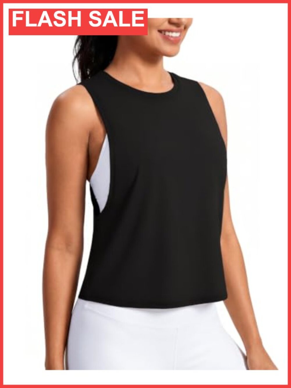 Women's Loose Fit Workout Crop Tank Top Athletic Yoga Gym Shirt